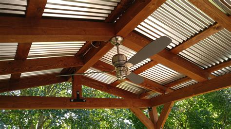 sheet metal patio roof|covered deck with metal roof.